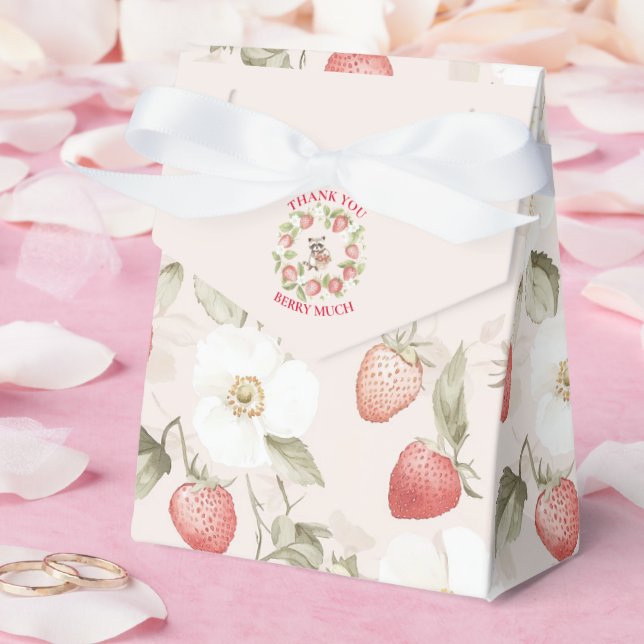 Strawberry Woodland Baby Shower Geschenkschachtel (Hochzeit)
