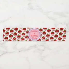 Strawbery Girl Pink Geburtstag Vielen Dank Berry M Wasserflaschenetikett