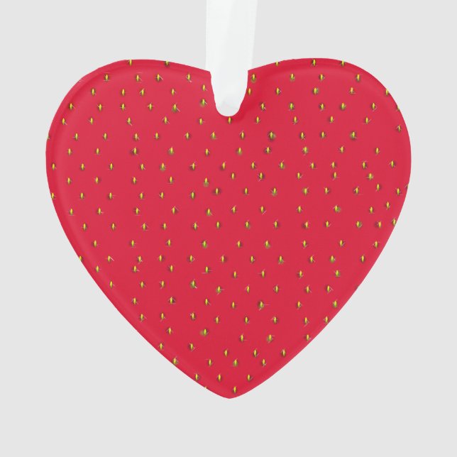 Strawsberry Hintergrund rot Ornament (Rückseite)