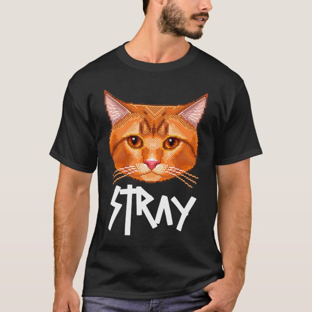 Stray Cat Pixel T-Shirt (Vorderseite)