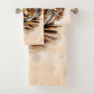 Stray Cat Portrait Watercolor Arte e Cultura Badhandtuch Set