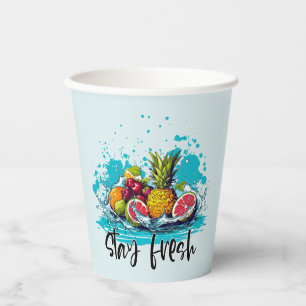 Stray Fresh - Sommer - tropische Wasserfarben Pappbecher