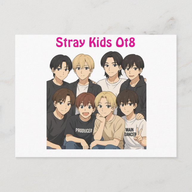 Stray Kids Anime Graphic Postkarte (Vorderseite)