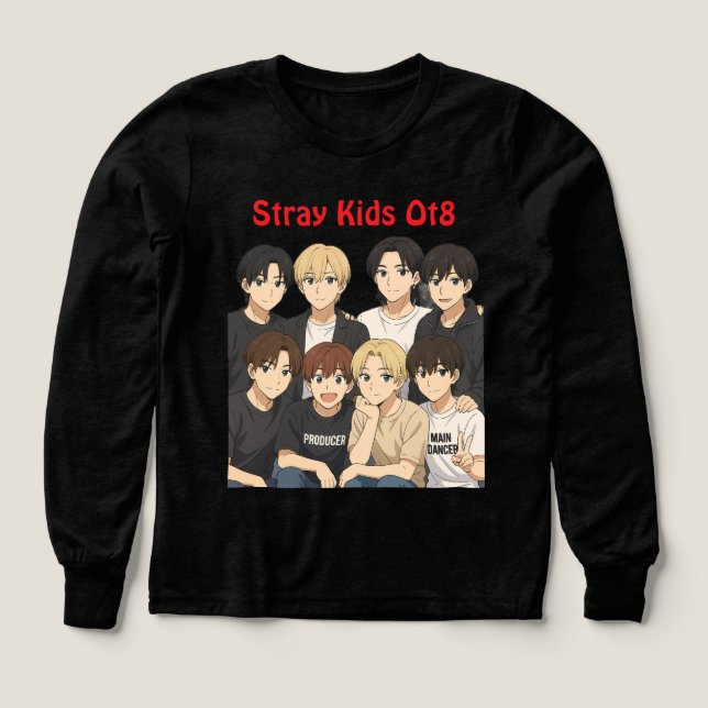 Stray Kids Anime Graphic Tee (Design Vorderseite)