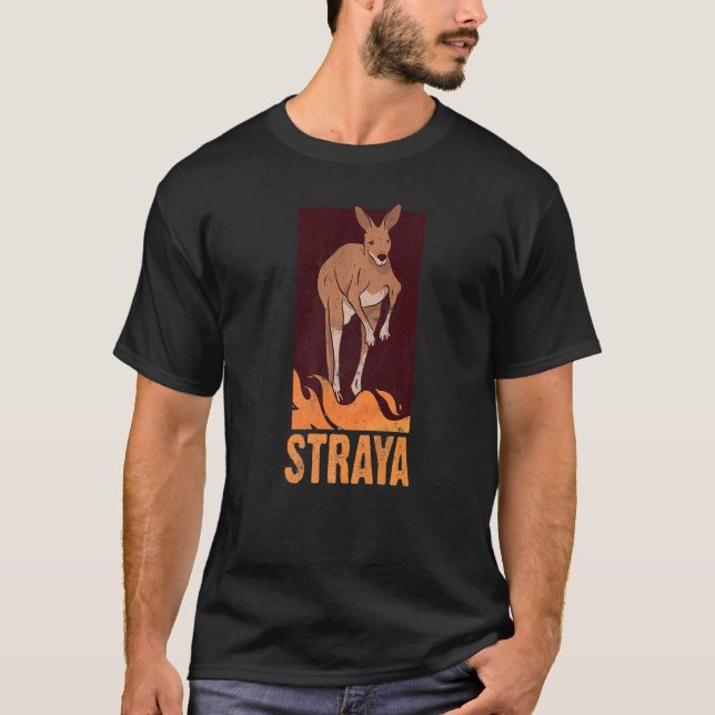 Straya Patriotic Australian Kangaroo Australien T-Shirt (Vorderseite)
