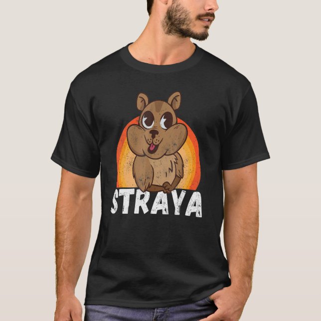Straya Patriotic Australian Wombat Animal Niedlich T-Shirt (Vorderseite)