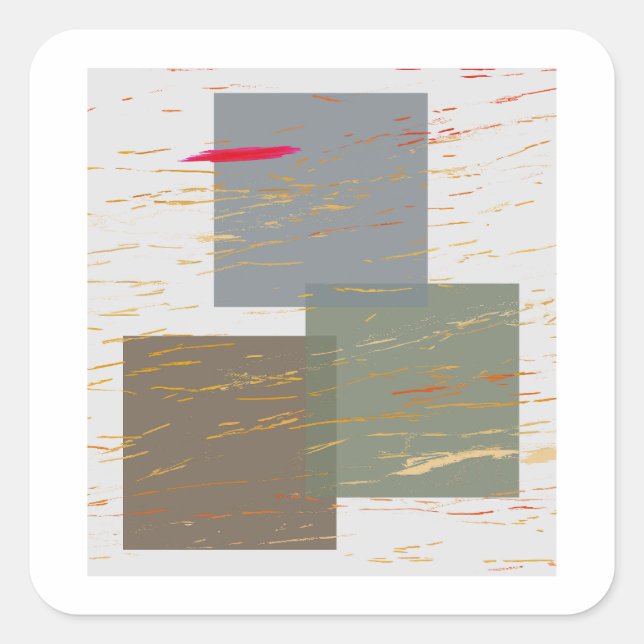 Streak-Quadrate Quadratischer Aufkleber (Vorderseite)