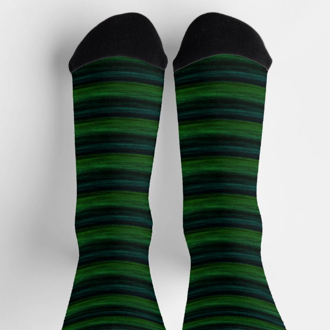 Streaky Blue and Green Stripe Socken (Oben)