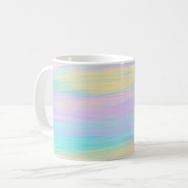 Streaky Paint Stripes Multicolor Kaffeetasse (Vorderseite Links)