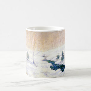 Stream in einer Schneewinterlandschaft (Weihnachts Kaffeetasse