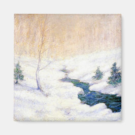 Stream in einer Schneewinterlandschaft (Weihnachts Magnet
