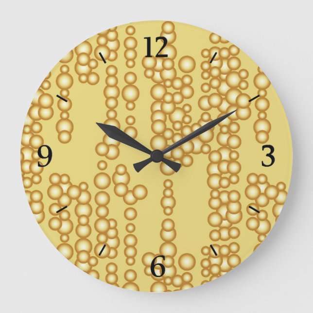 Stream von goldenen Blasen Große Wanduhr (Vorderseite)