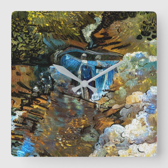 STREAM WATERFALL QUADRATISCHE WANDUHR (Vorderseite)