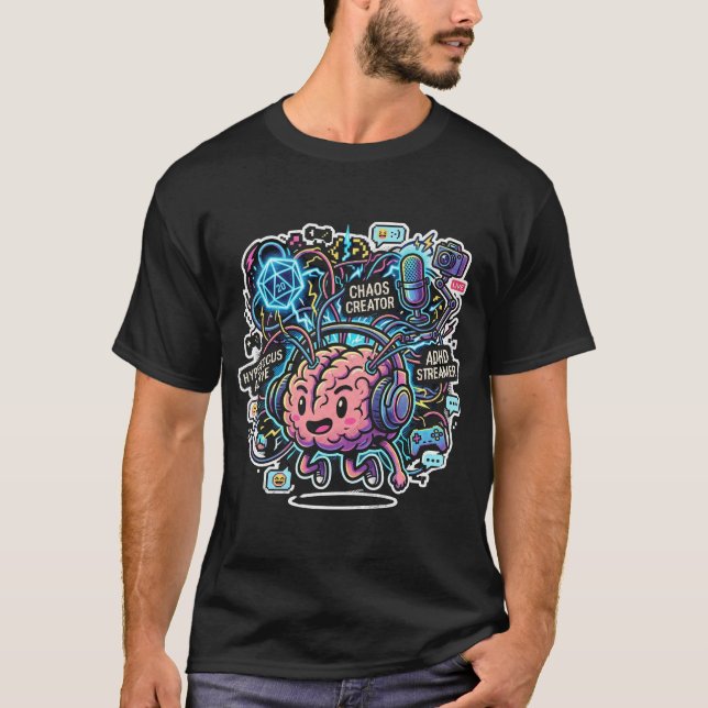 Streamer-Brainwaves-Hoodie T-Shirt (Vorderseite)