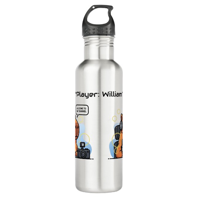 Streamer Capybara Water Bottle – Personalized Game Edelstahlflasche (Vorderseite)
