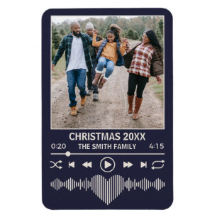Streaming Music Blue Player Weihnachten Foto Magnet