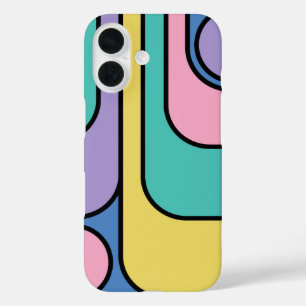Streamline Moderne Retro Style Geometric Design iPhone 16 Hülle