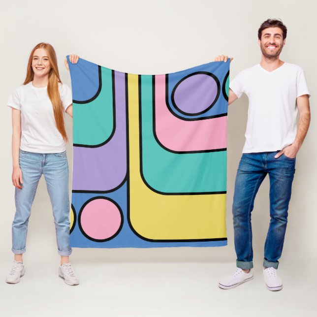 Streamline Moderne Retro Style Geometric Design Fleecedecke (Beispiel)