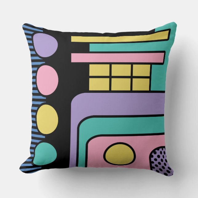 Streamline Moderne Retro Style Geometric Design Kissen (Vorderseite)
