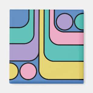 Streamline Moderne Retro Style Geometric Design Magnet
