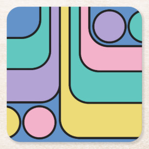 Streamline Moderne Retro Style Geometric Design Rechteckiger Pappuntersetzer