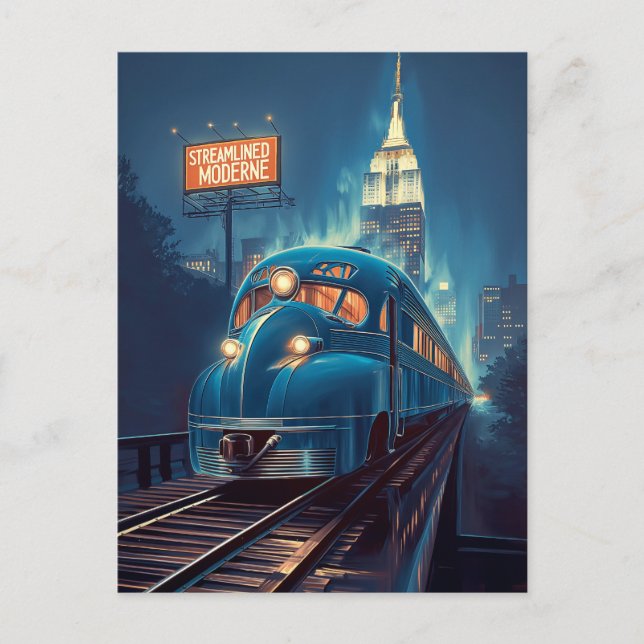 Streamline Moderne | Vintag New York Express Postkarte (Vorderseite)