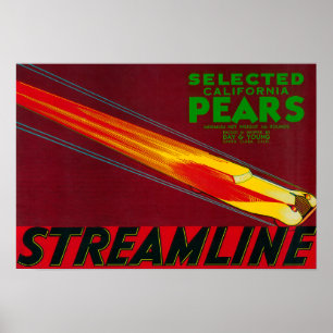 Streamline Pear Crate LabelSanta Clara, CA Poster