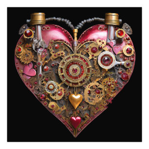 Streampunk-Herz-Rubin-Valentinstag Fotodruck