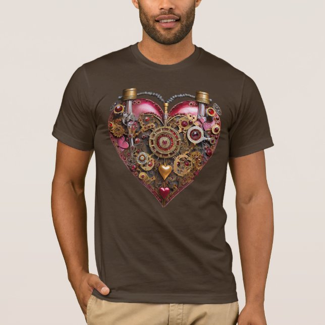 Streampunk-Herz-Rubin-Valentinstag T-Shirt (Vorderseite)
