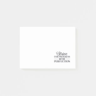 Streben nach Fortschritt nicht perfekt Post-it Klebezettel