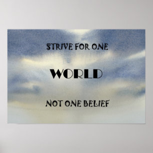 Streben Sie eine Welt an Poster