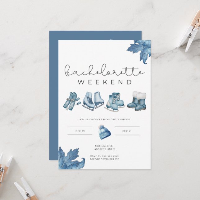 Strecke Apres Ski Bacheloretto Einladung (Vorderseite/Rückseite Beispiel)