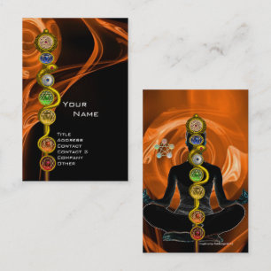 STRECKE ASCLEPIUS,7 CHAKRAS YOGA LOTUS POSE Orange Visitenkarte