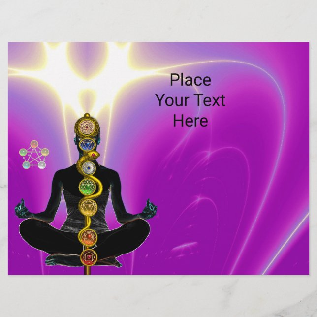 STRECKE ASCLEPIUS,7 CHAKRAS YOGA LOTUS POSE Rosa Flyer (Vorne)