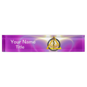 STRECKE DES ASCLEPIUS-ZAHNSYMBOLS, rosa Namensplakette