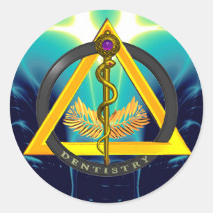 STRECKE DES ASCLEPIUS-ZAHNSYMBOLS RUNDER AUFKLEBER