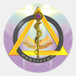 STRECKE DES ASCLEPIUS-ZAHNSYMBOLS RUNDER AUFKLEBER