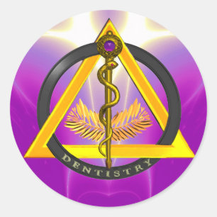 STRECKE DES ASCLEPIUS-ZAHNSYMBOLS RUNDER AUFKLEBER