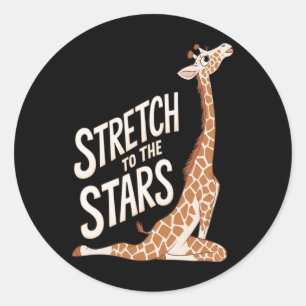 Strecke dich zur Galaxie Positive Yoga Giraffe Hu Runder Aufkleber