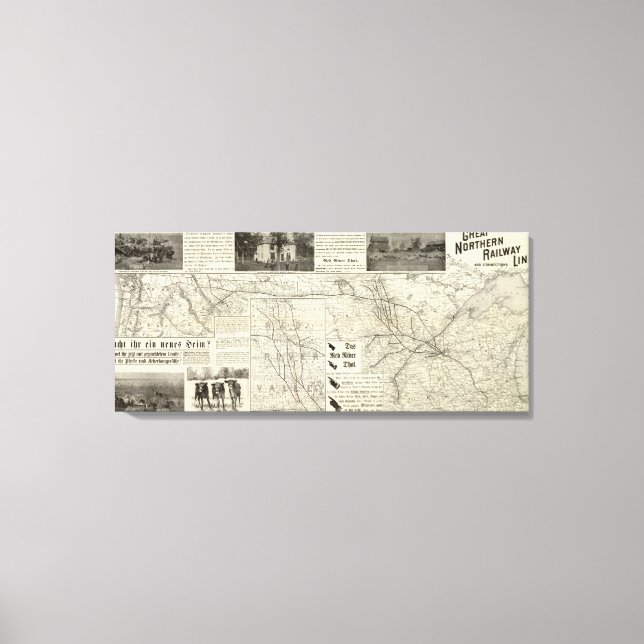 Strecke Great Northern Railway Leinwanddruck (Vorderseite)