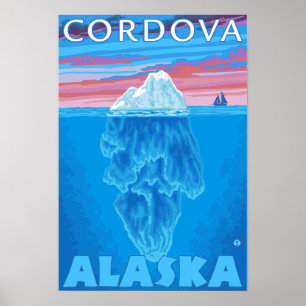 Strecke Iceberg - Cordoba, Alaska Poster