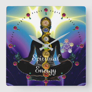 STRECKE VON ASCLEPIUS 7 CHAKRAS, YOGA LOTUS POSE L QUADRATISCHE WANDUHR