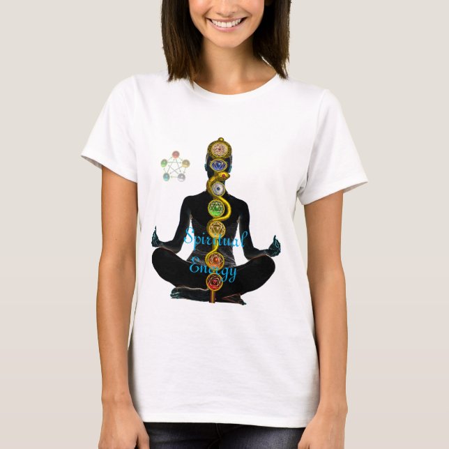 STRECKE VON ASCLEPIUS 7 CHAKRAS, YOGA LOTUS POSE T-Shirt (Vorderseite)
