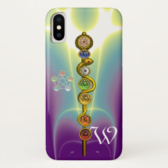 STRECKE VON ASCLEPIUS 7 CHAKRAS,YOGA,SPIRITUELLE E Case-Mate iPhone HÜLLE (Rückseite)