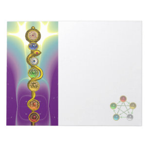 STRECKE VON ASCLEPIUS 7 CHAKRAS,YOGA,SPIRITUELLE E NOTIZBLOCK