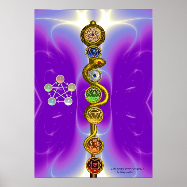 STRECKE VON ASCLEPIUS 7 CHAKRAS,YOGA,SPIRITUELLE E POSTER (Vorne)