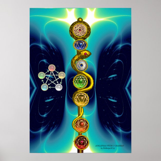 STRECKE VON ASCLEPIUS 7 CHAKRAS,YOGA,SPIRITUELLE E POSTER (Vorne)