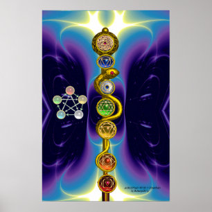 STRECKE VON ASCLEPIUS 7 CHAKRAS,YOGA,SPIRITUELLE E POSTER