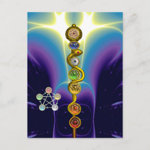 STRECKE VON ASCLEPIUS 7 CHAKRAS,YOGA,SPIRITUELLE E POSTKARTE