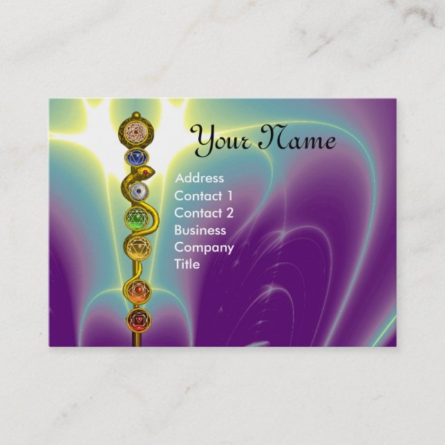 STRECKE VON ASCLEPIUS,7 SCHAKRAS,YOGA,SPIRITUELLE  VISITENKARTE (Vorderseite)